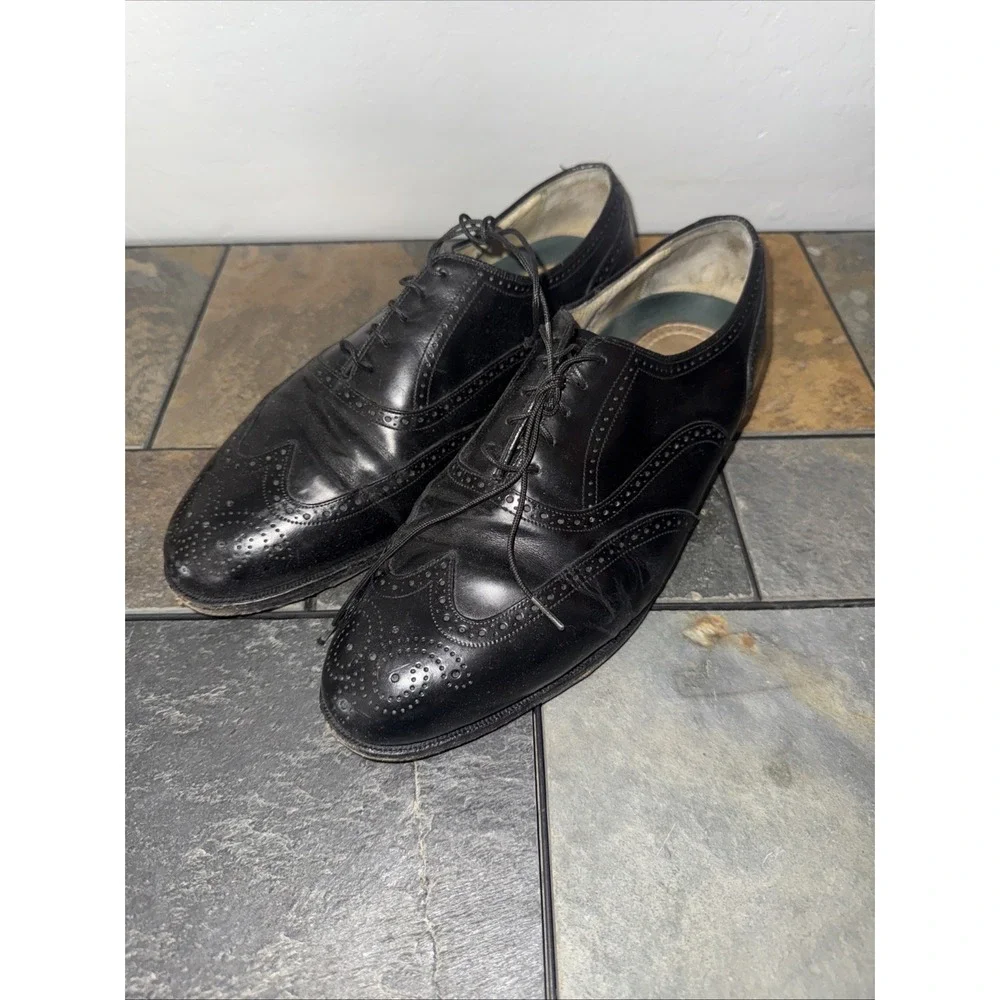 Florsheim Men's Black Leather Wingtip Brogue Lace-Up Oxford Dress Shoes 11D